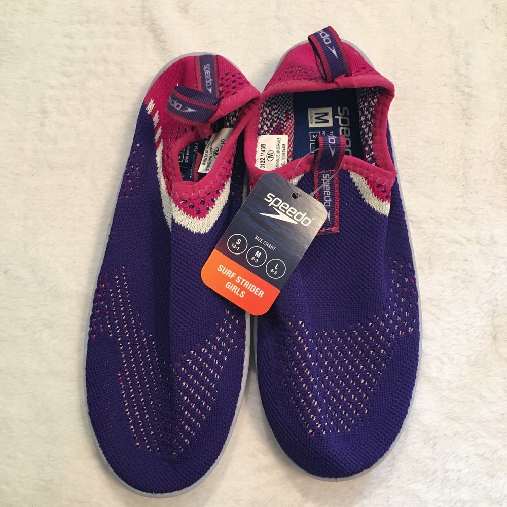 Speedo Surf Strider Girls Size M 2-3 Purple NWT‎ Knit Water Shoes Beach Pool